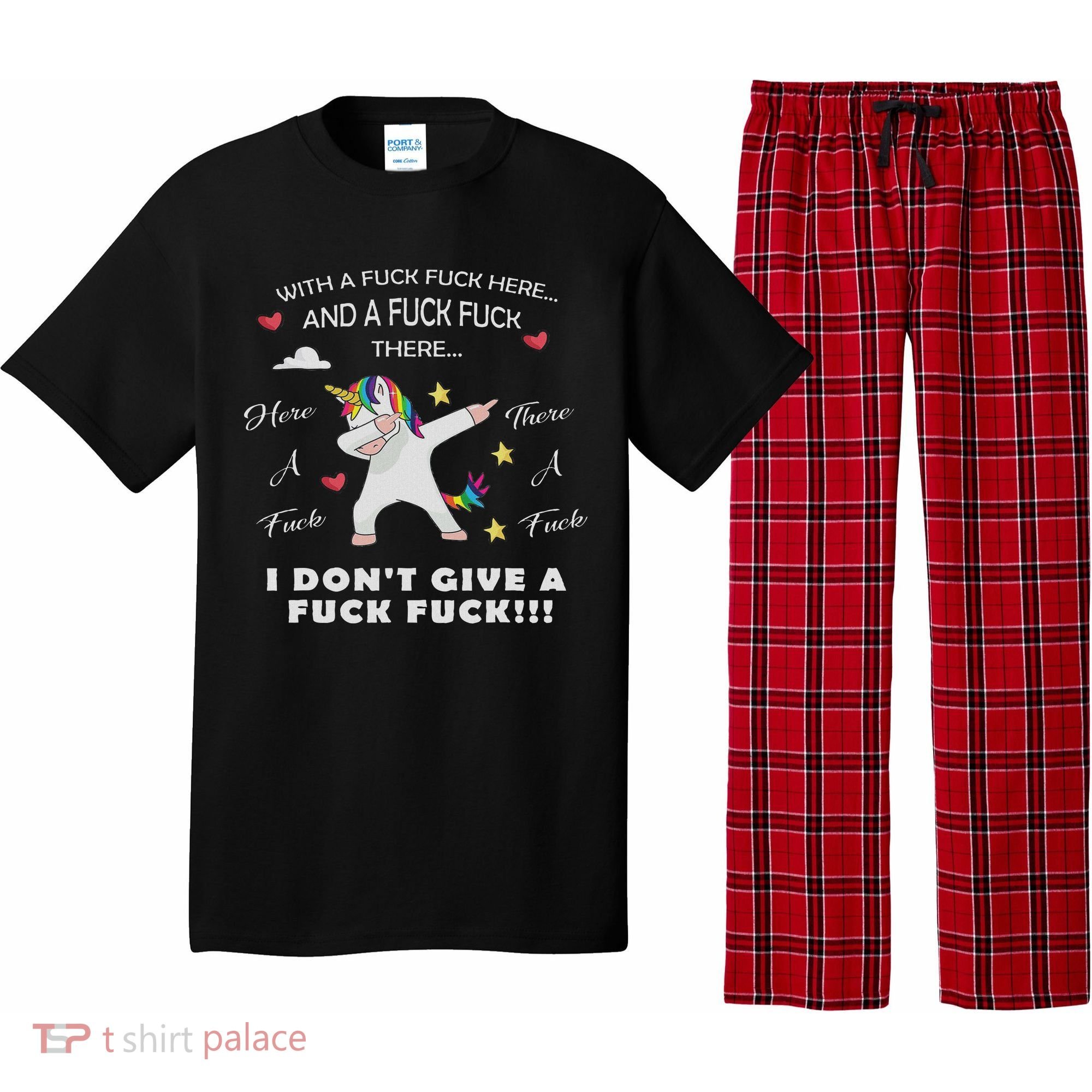 Here A Fuck There A Fuck Funny Dabbing Unicorn Pajama Set
