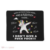 Here A Fuck There A Fuck Funny Dabbing Unicorn Mousepad thumb 0