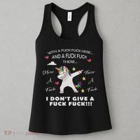 Here A Fuck There A Fuck Funny Dabbing Unicorn Women's Tank Top thumb 3