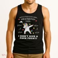 Here A Fuck There A Fuck Funny Dabbing Unicorn Tank Top thumb 3