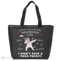 Here A Fuck There A Fuck Funny Dabbing Unicorn Tote Bag thumb 0