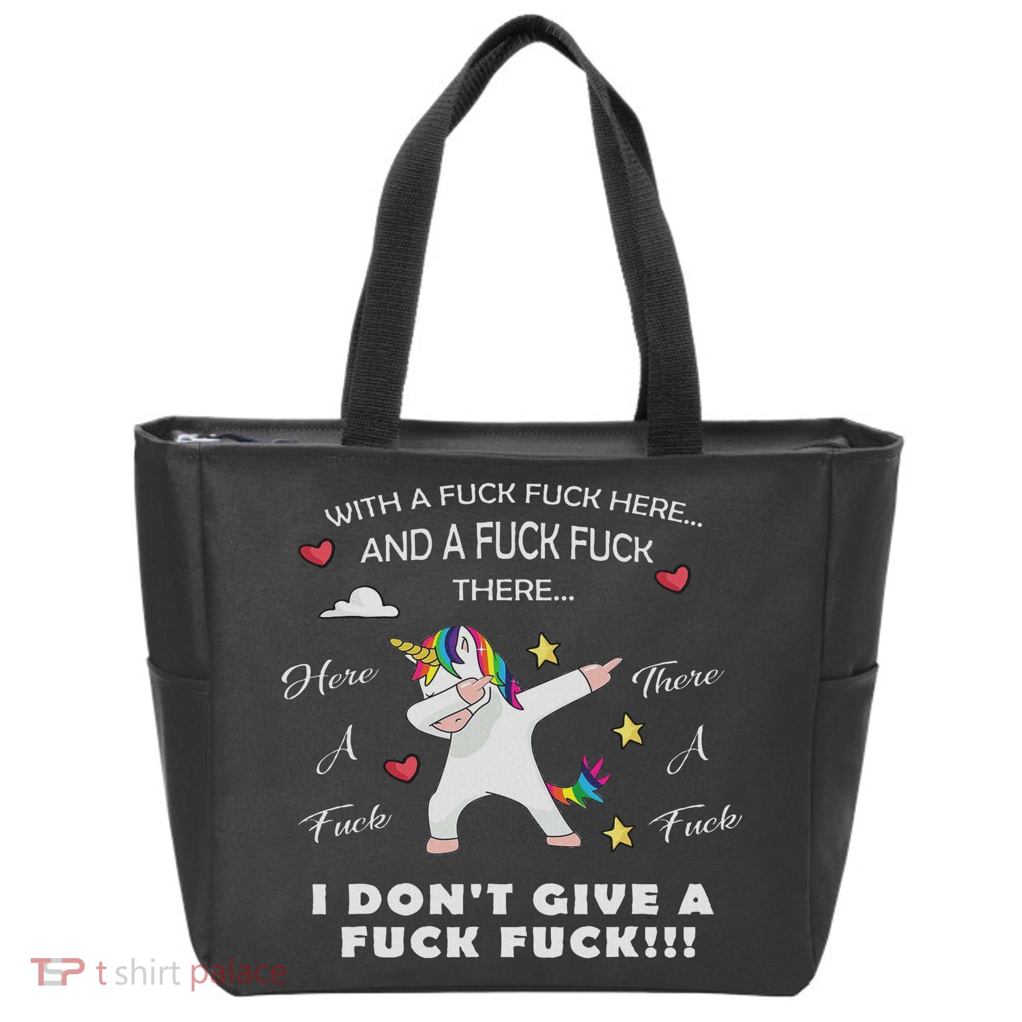 Here A Fuck There A Fuck Funny Dabbing Unicorn Tote Bag