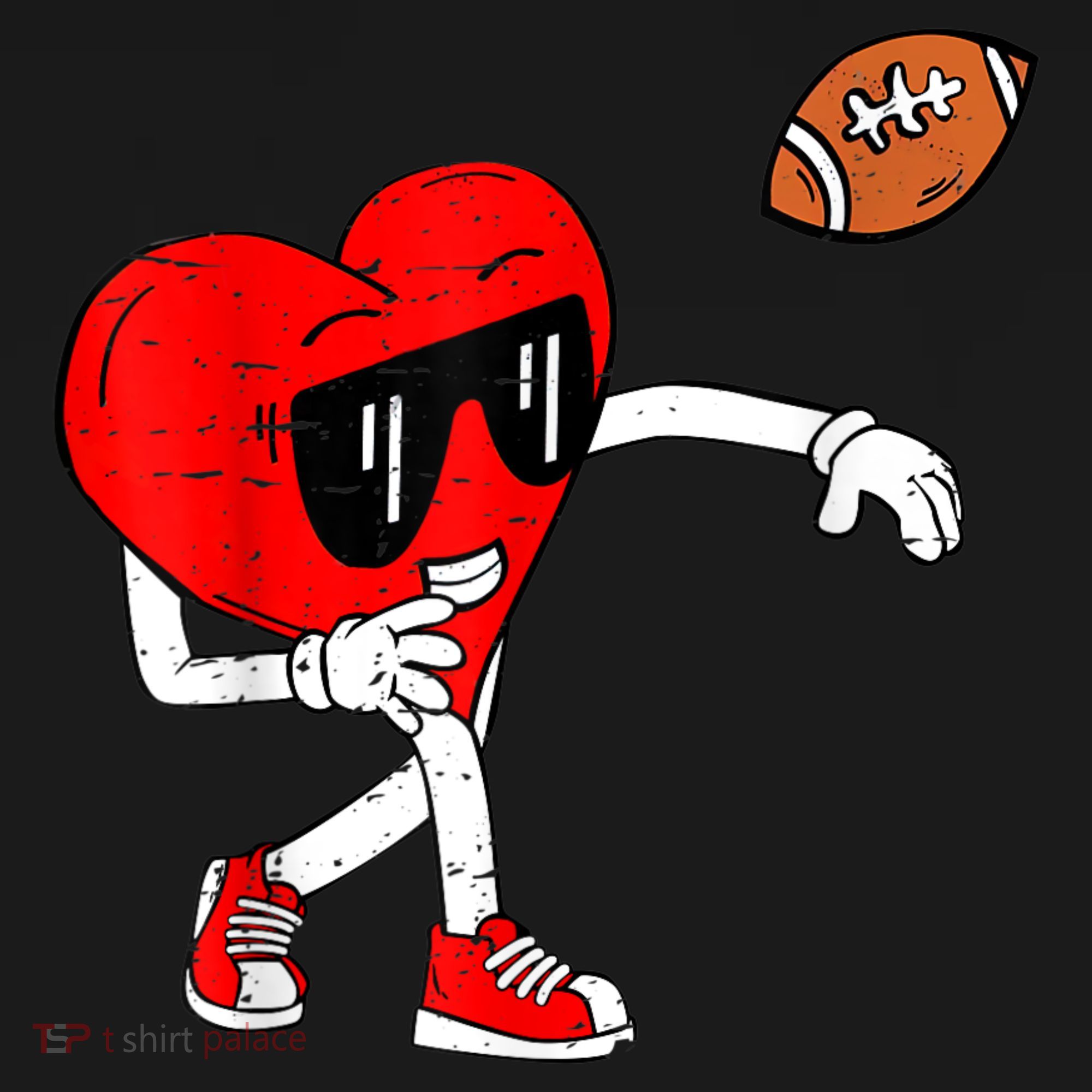Heart American Football Valentines Day Long Sleeve Shirt