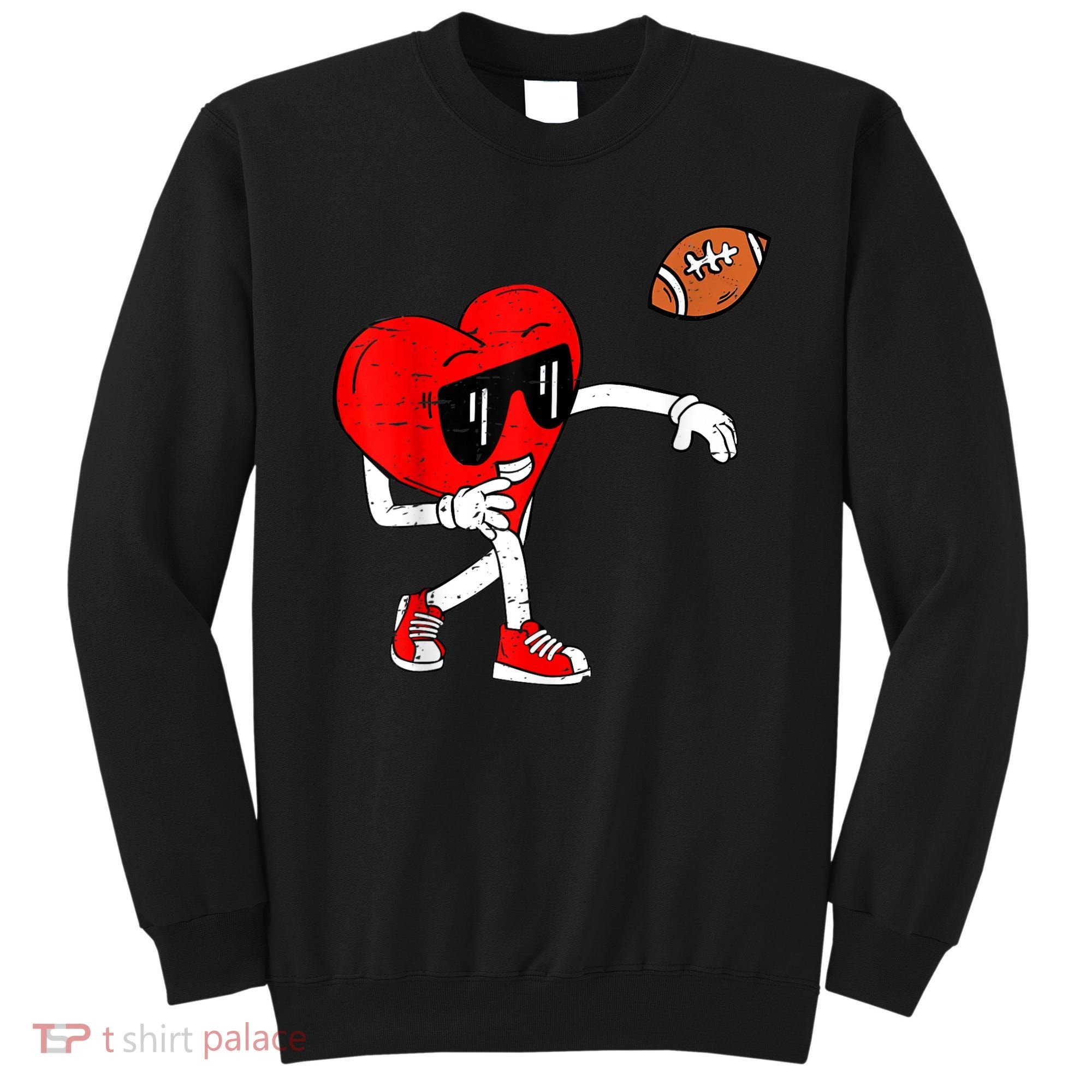 Heart American Football Valentines Day Sweatshirt