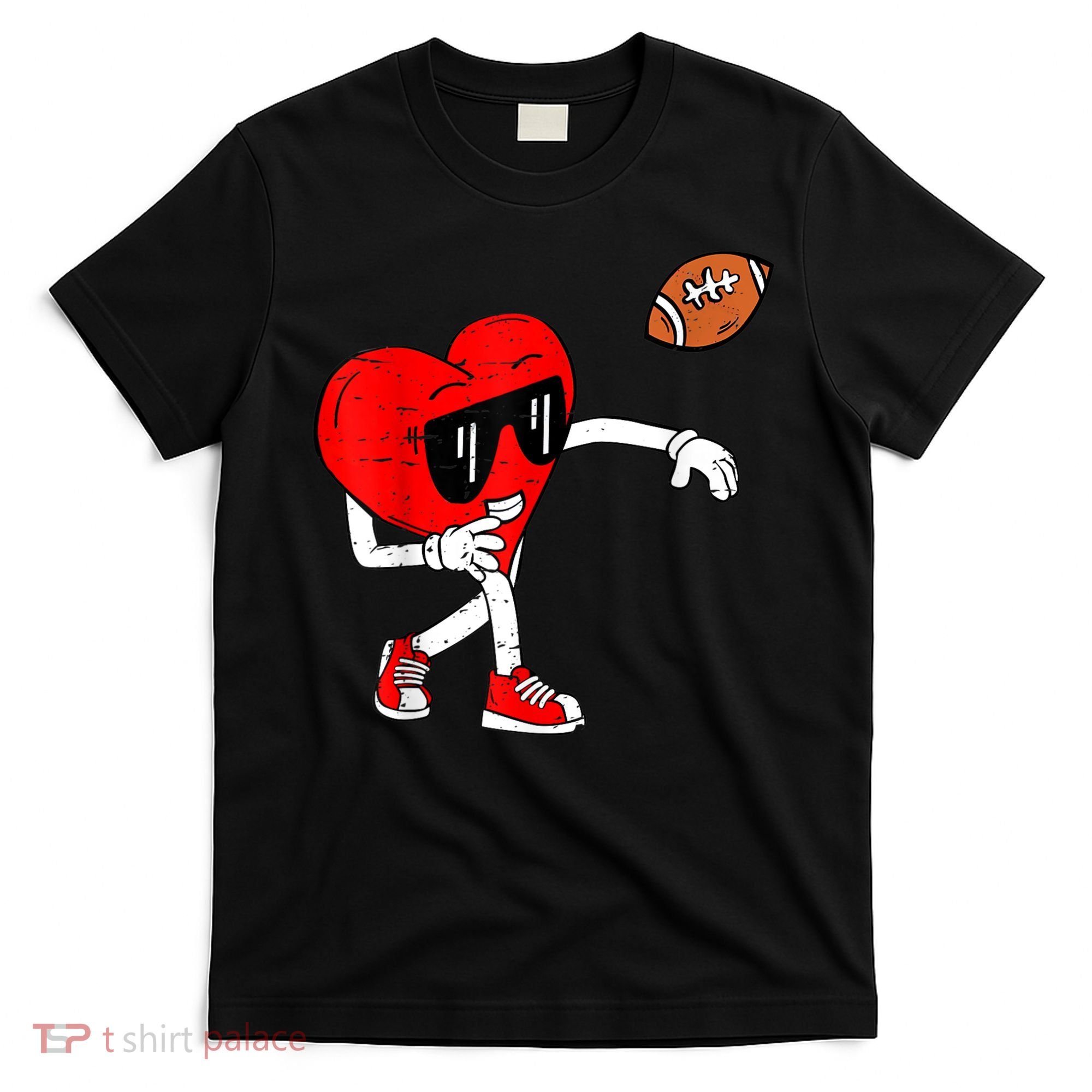 Heart American Football Valentines Day T-Shirt