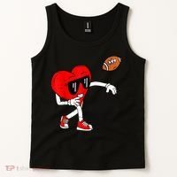 Heart American Football Valentines Day Tank Top thumb 2