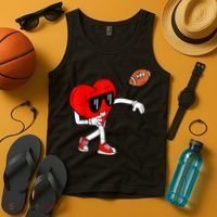 Heart American Football Valentines Day Tank Top thumb 4