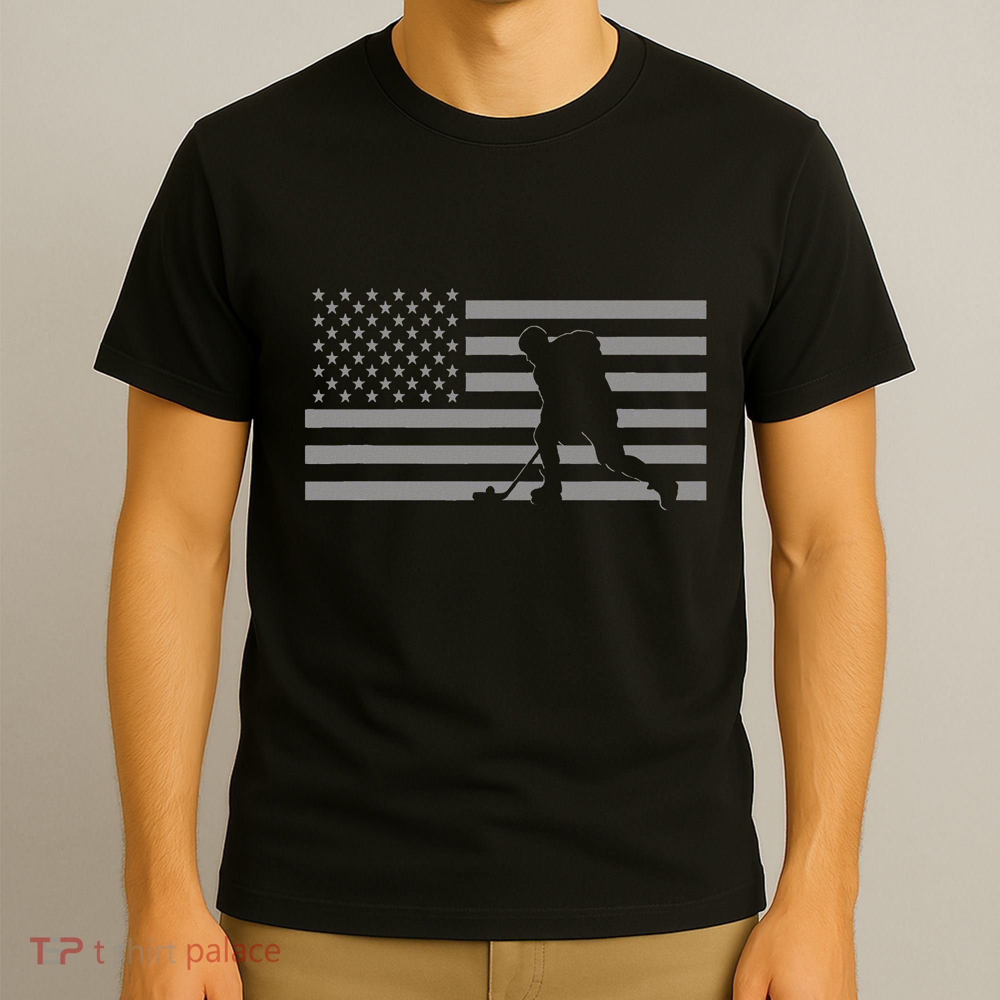 Hockey American Flag Hockey T-Shirt