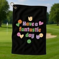 Have A Fantastic Day Smiley Golf Towel thumb 1