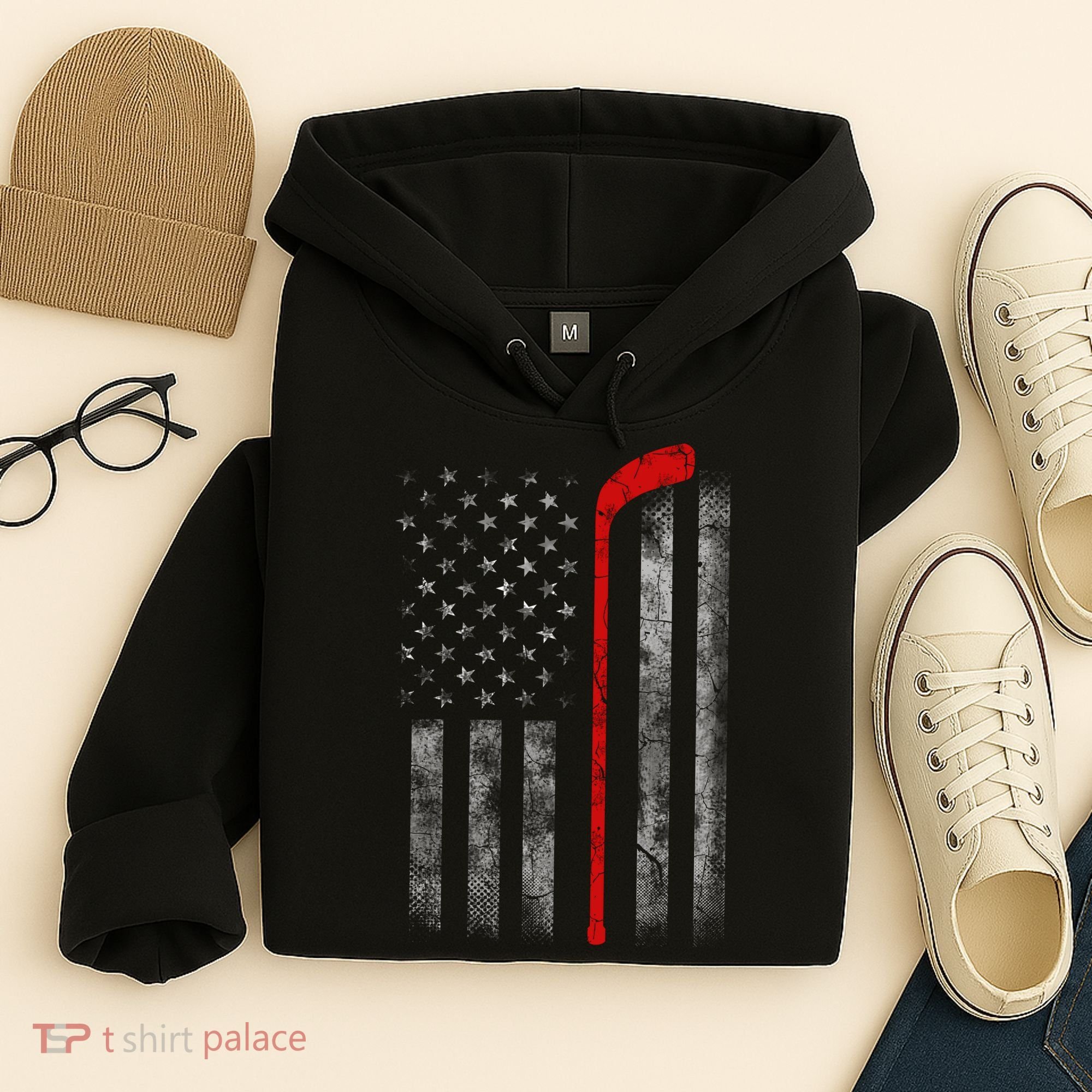 Hockey American Flag Hoodie