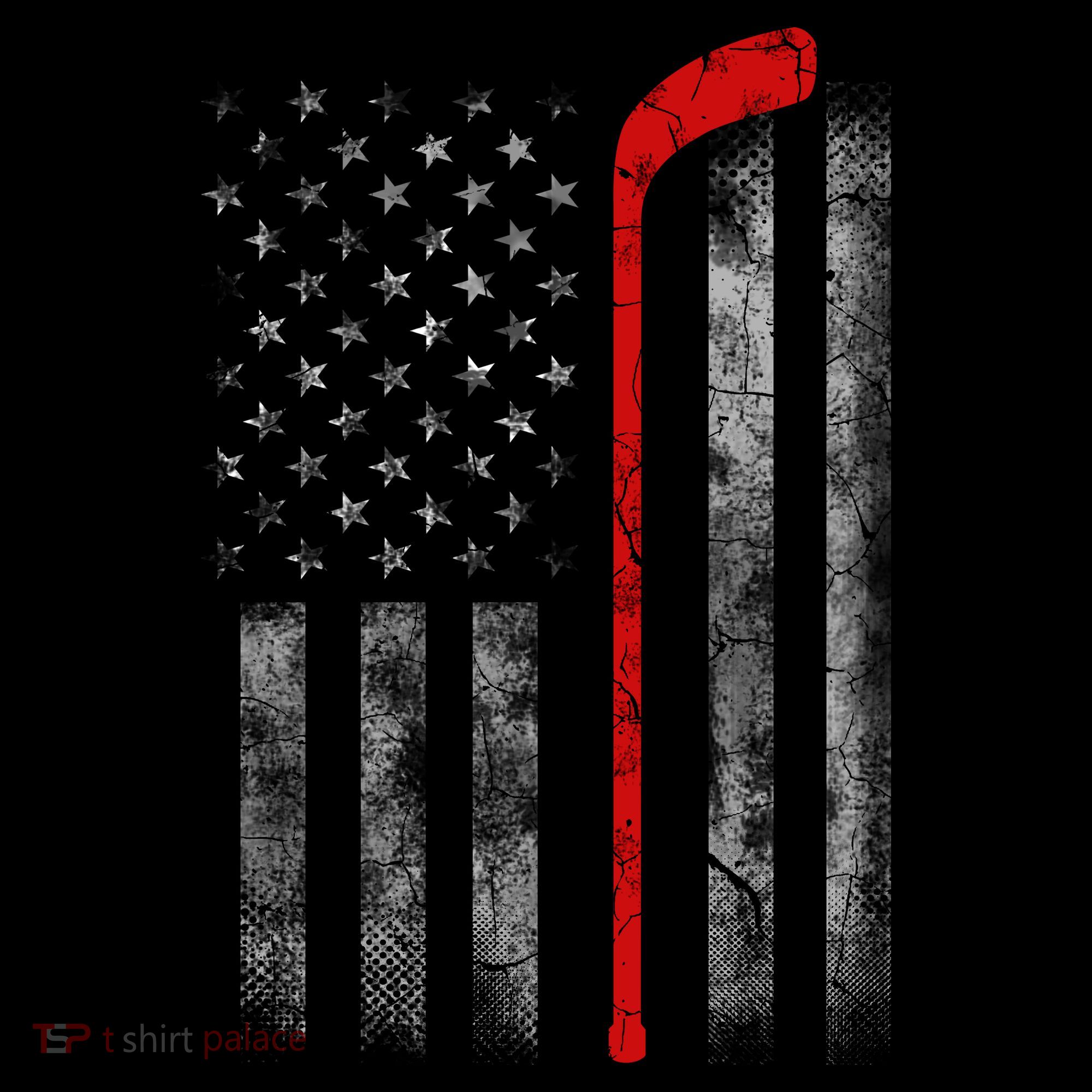 Hockey American Flag Long Sleeve Shirt