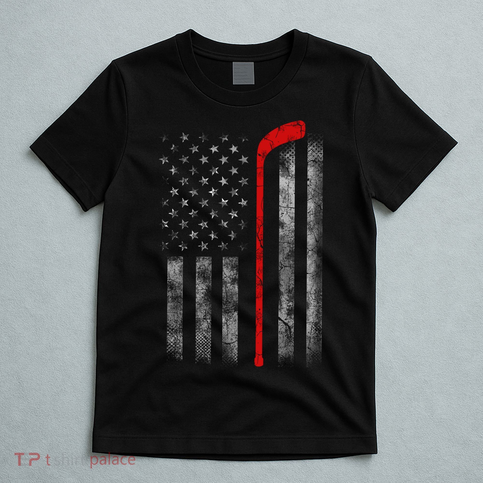 Hockey American Flag T-Shirt
