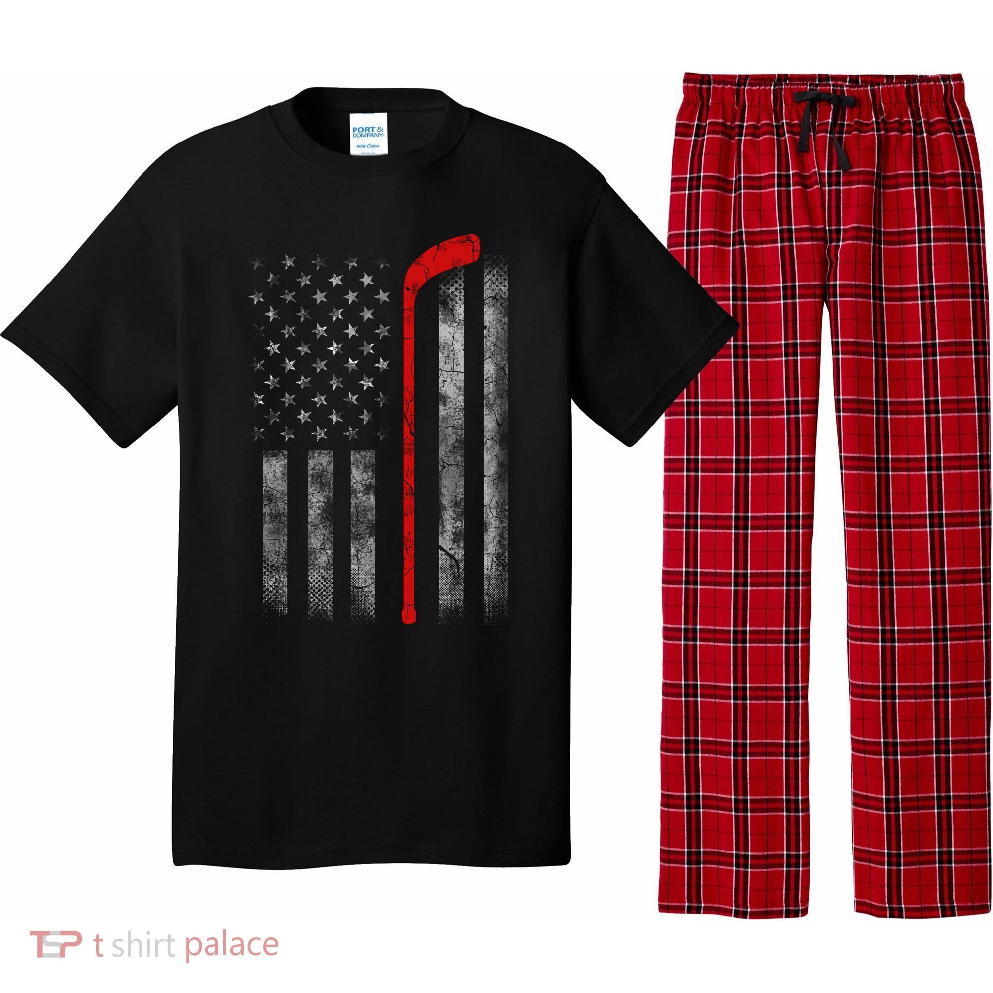 Hockey American Flag Pajama Set