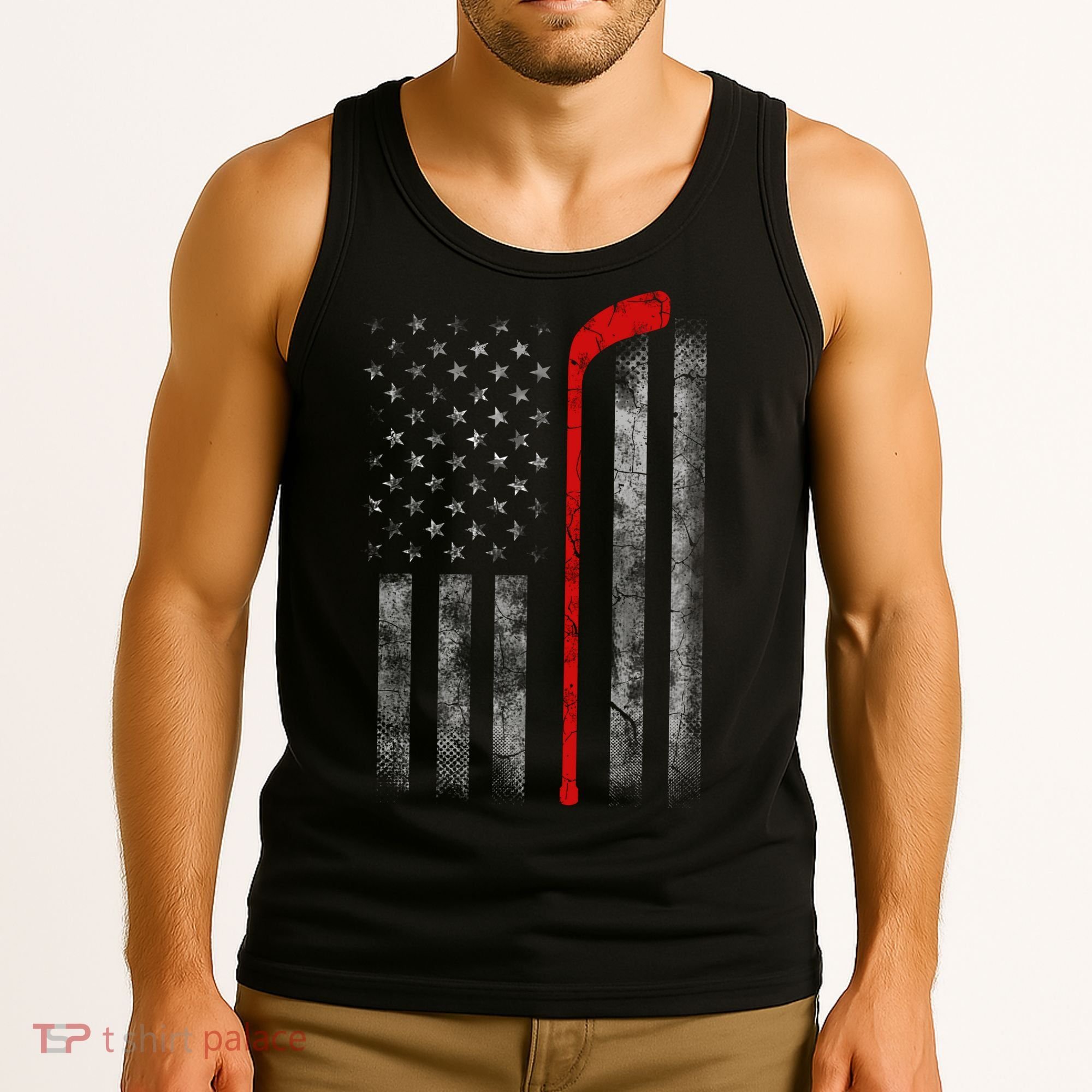 Hockey American Flag Tank Top