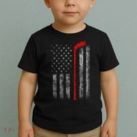 Hockey American Flag Toddler T-Shirt thumb 2