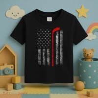 Hockey American Flag Toddler T-Shirt thumb 3