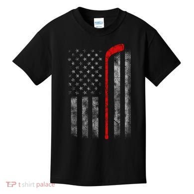 Hockey American Flag Kids T-Shirt