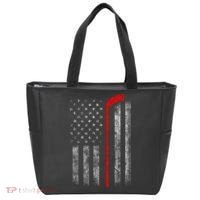 Hockey American Flag Tote Bag thumb 0