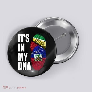 Haitian And Guyanese Mix DNA Flag Heritage Button