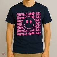 Have A Good Day Retro Smile Face Happy Face Preppy Aesthetic T-Shirt thumb 3