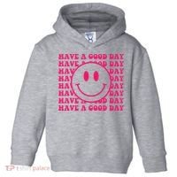 Have A Good Day Pink Smile Face Preppy Aesthetic Trendy Toddler Hoodie thumb 0