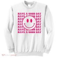 Have A Good Day Pink Smile Face Preppy Aesthetic Trendy Sweatshirt thumb 0