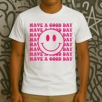 Have A Good Day Pink Smile Face Preppy Aesthetic Trendy T-Shirt thumb 3
