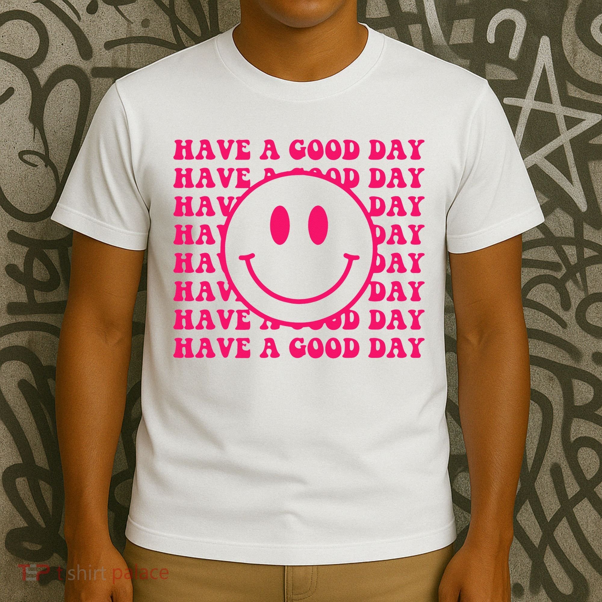 Have A Good Day Pink Smile Face Preppy Aesthetic Trendy T-Shirt
