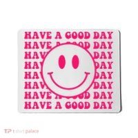 Have A Good Day Pink Smile Face Preppy Aesthetic Trendy Mousepad thumb 0