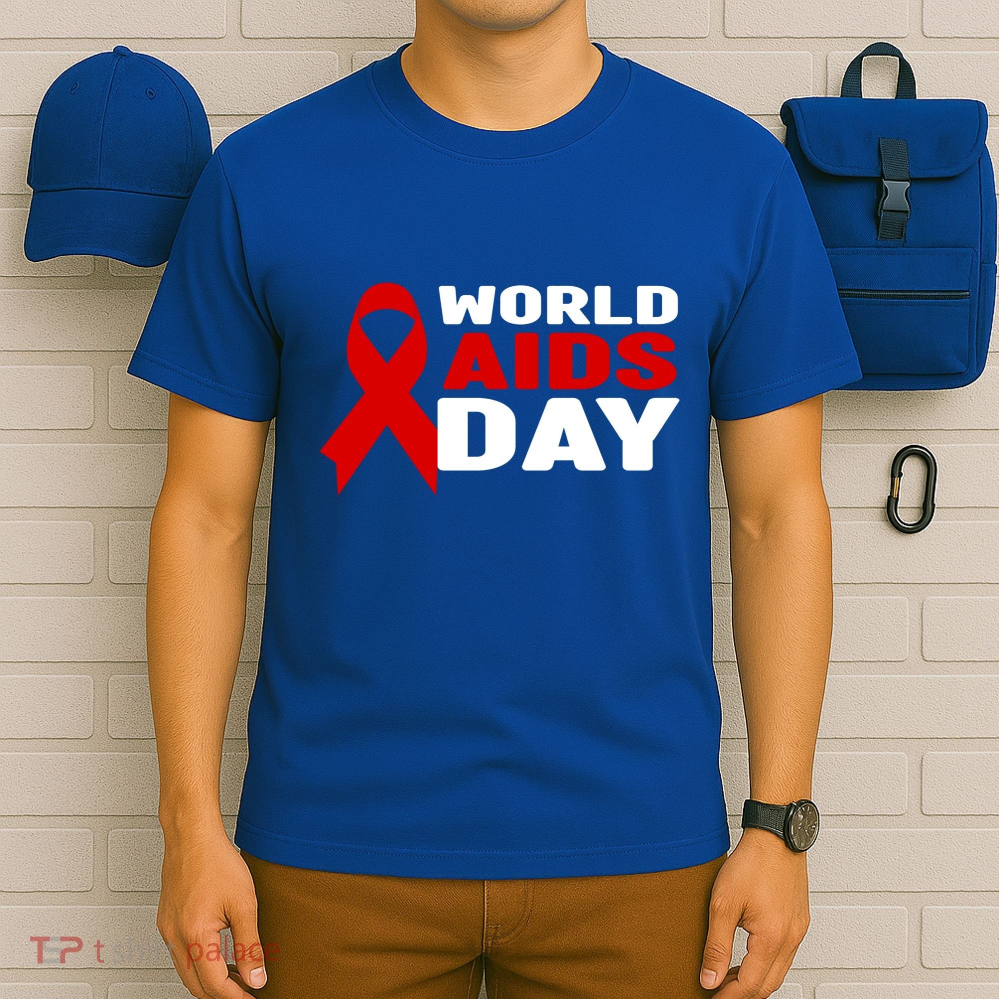 Hiv/aids Awareness Gift Red Ribbon World Aids Day Funny Gift T-Shirt