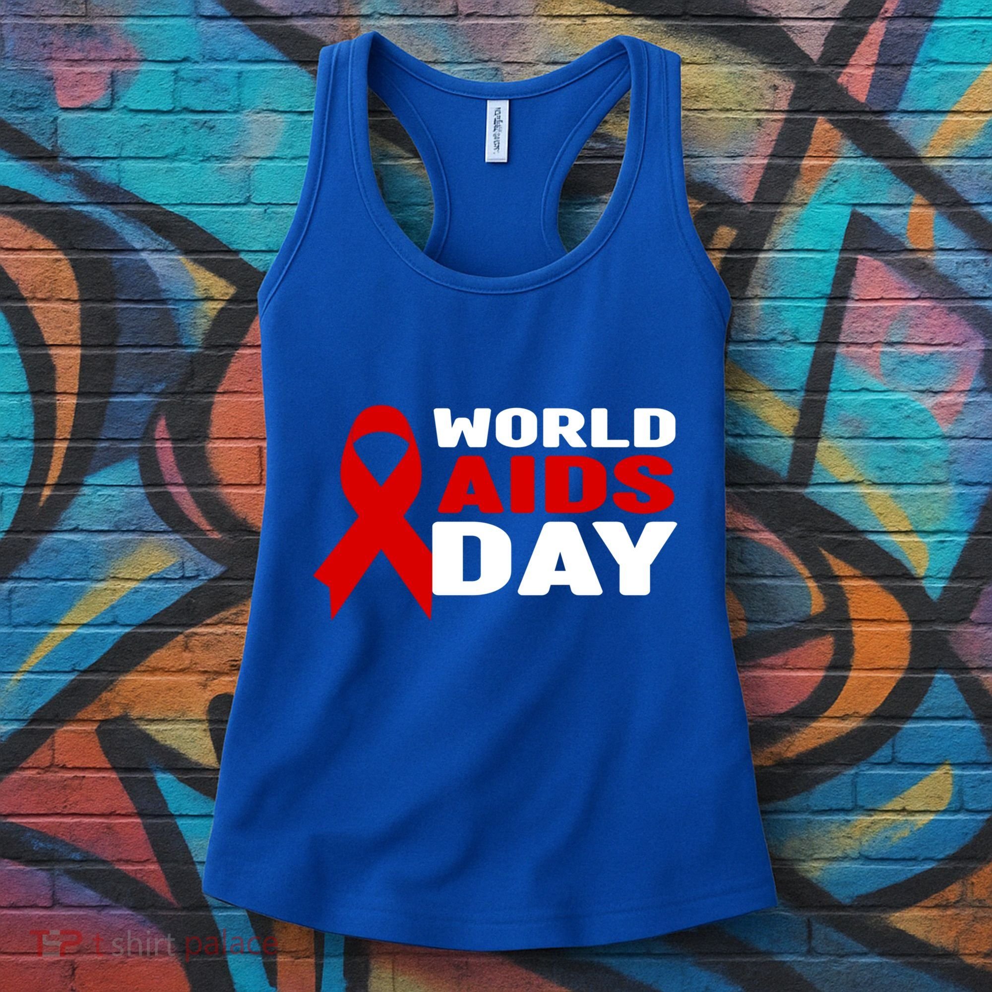 Hiv/aids Awareness Gift Red Ribbon World Aids Day Funny Gift Women's Tank Top