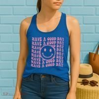 Have A Good Day Retro Smile Face Happy Face Preppy Aesthetic Gift Women's Tank Top thumb 2