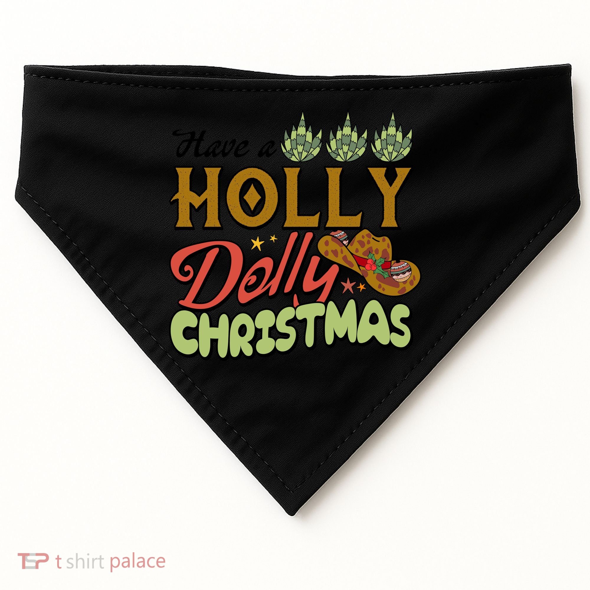 Have A Holly Dolly Christmas Funny Xmas Gift USA-Made Doggie Bandana