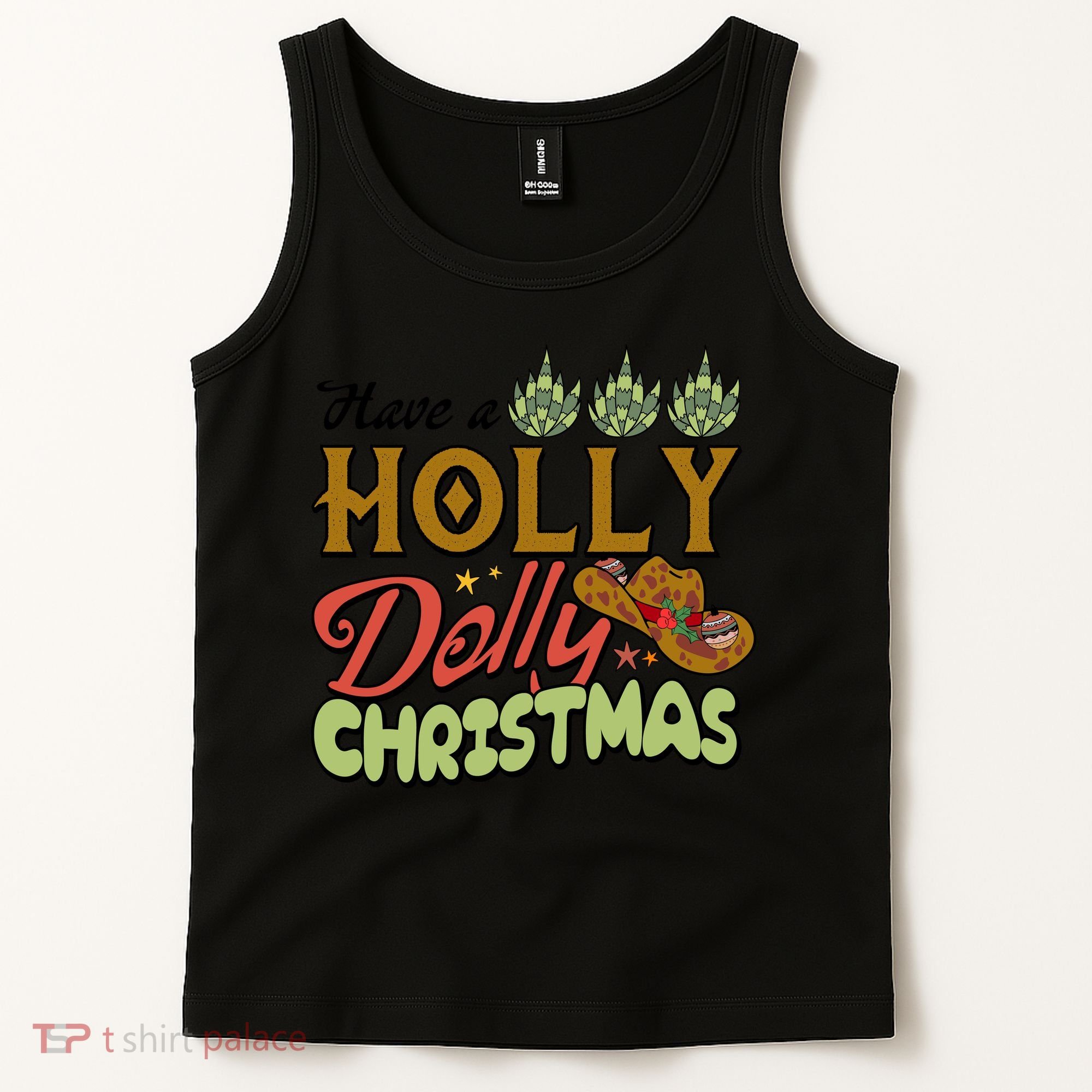 Have A Holly Dolly Christmas Funny Xmas Gift Tank Top