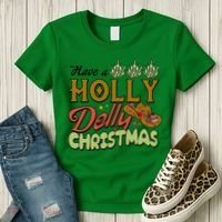 Have A Holly Dolly Christmas Funny Xmas Gift Women's T-Shirt thumb 3