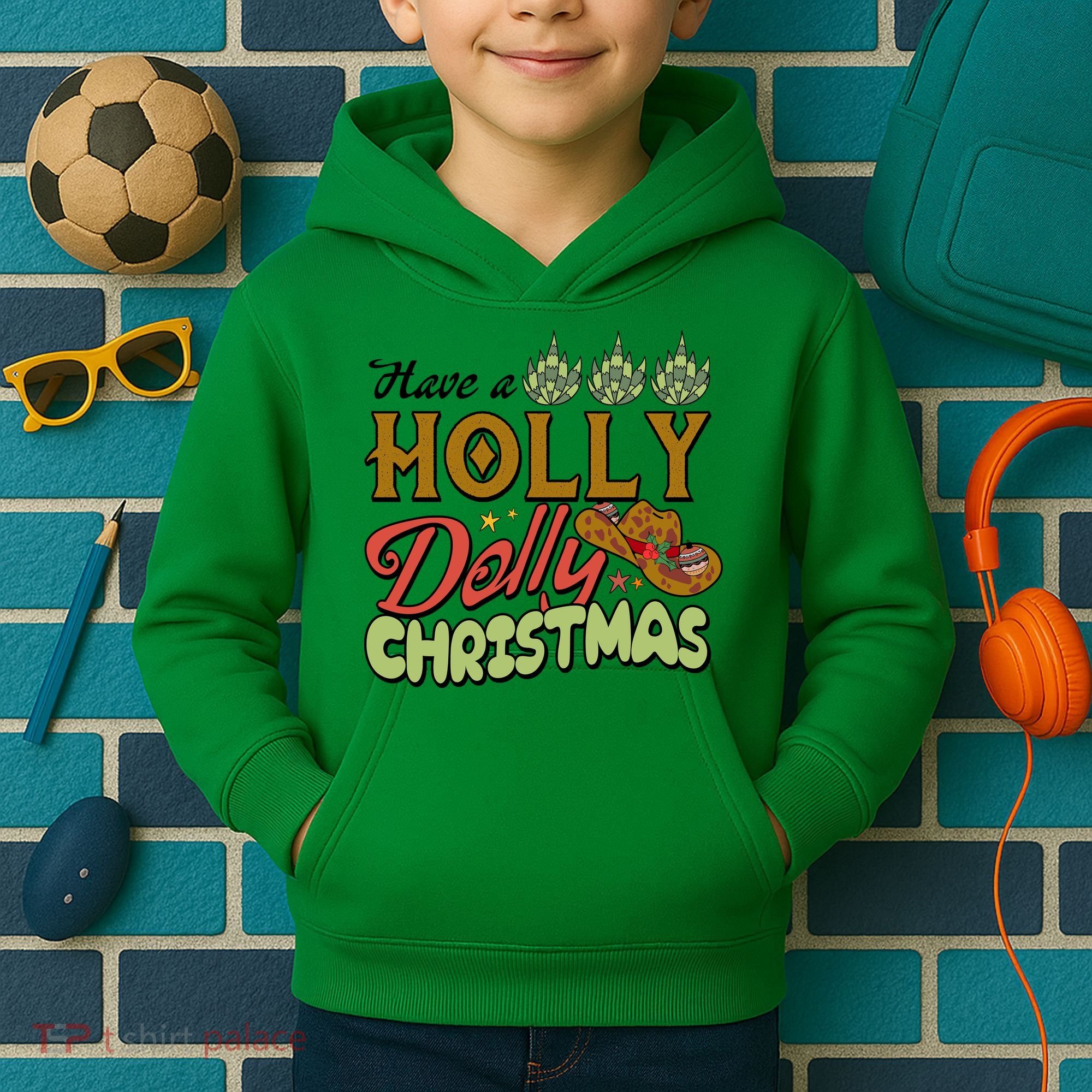 Have A Holly Dolly Christmas Funny Xmas Gift Kids Hoodie