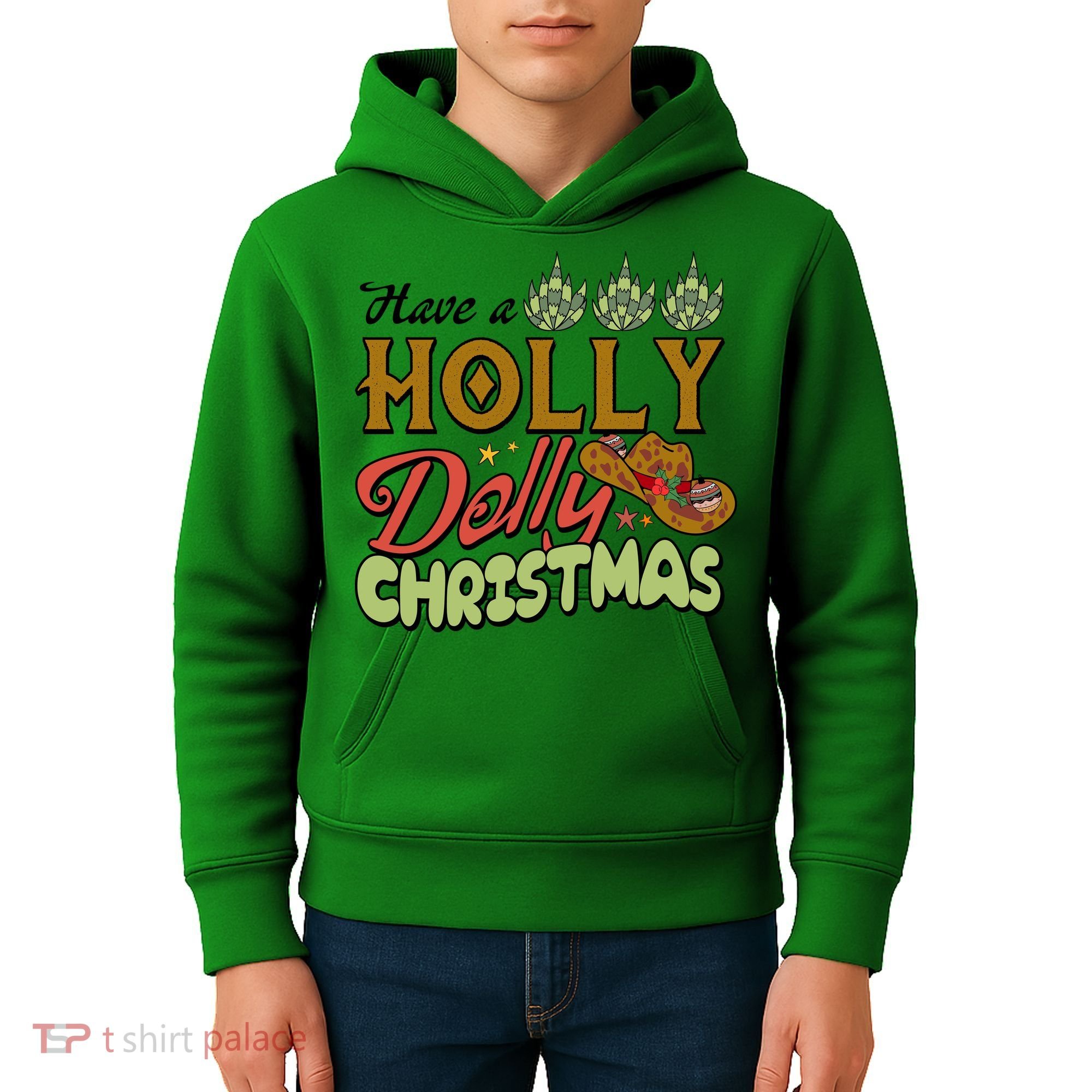 Have A Holly Dolly Christmas Funny Xmas Gift Kids Hoodie