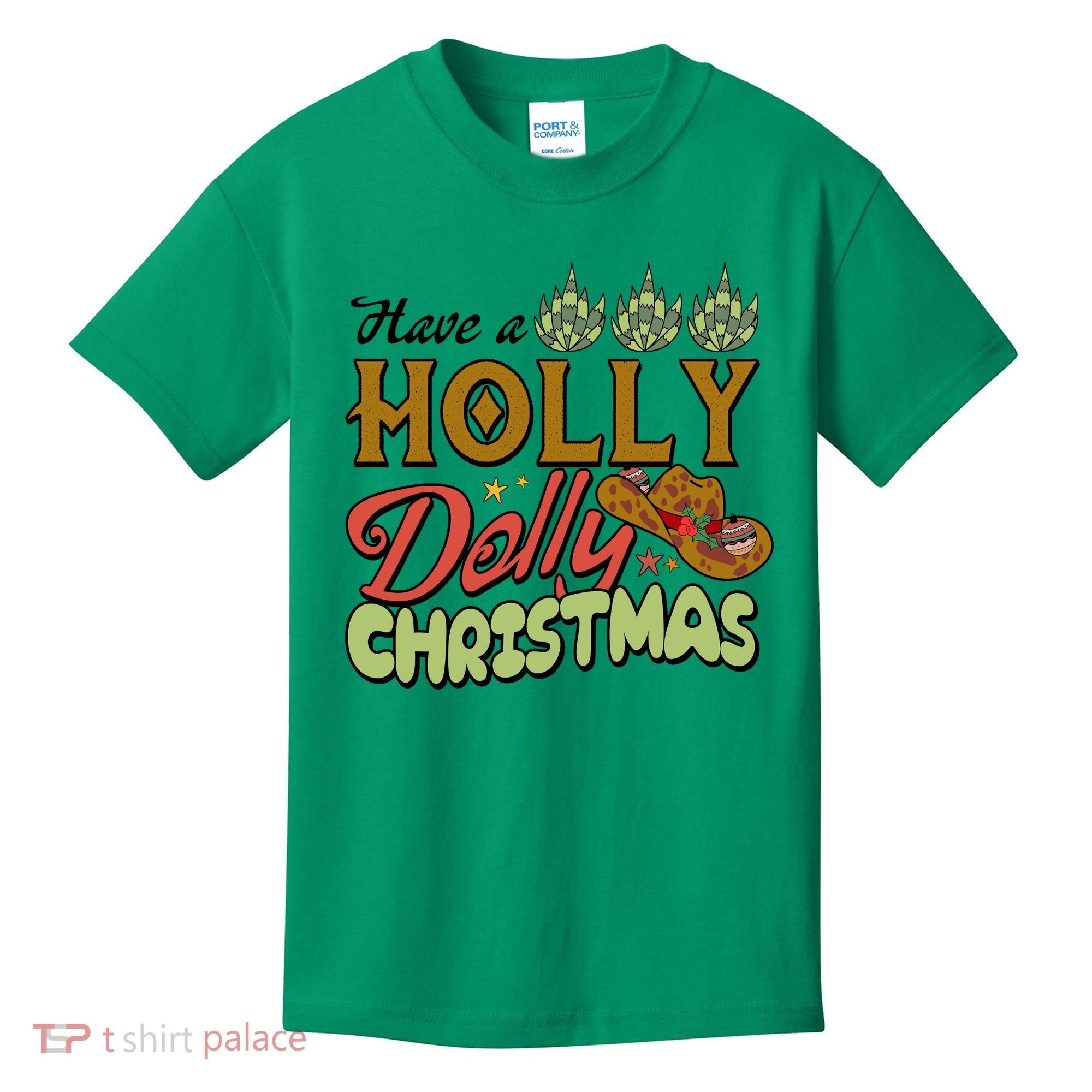 Have A Holly Dolly Christmas Funny Xmas Gift Kids T-Shirt