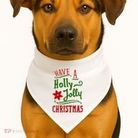 Have A Holly Jolly Christmas USA-Made Doggie Bandana thumb 1