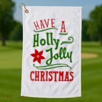 Have A Holly Jolly Christmas Golf Towel thumb 1