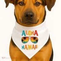 Hawaiian Aloha Hawaii USA-Made Doggie Bandana thumb 1