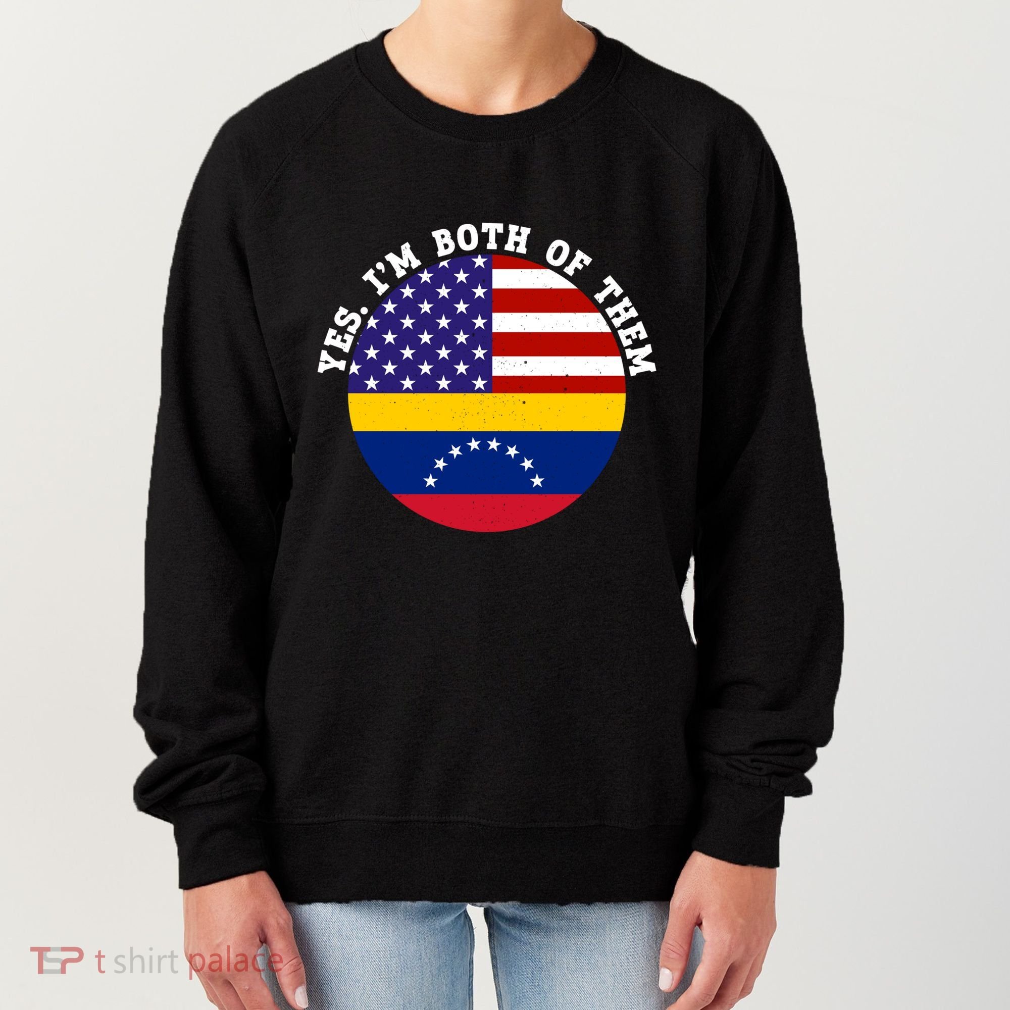 Half American Half Venezuela Usa Flag Cool Gift Women's Sweatshirt