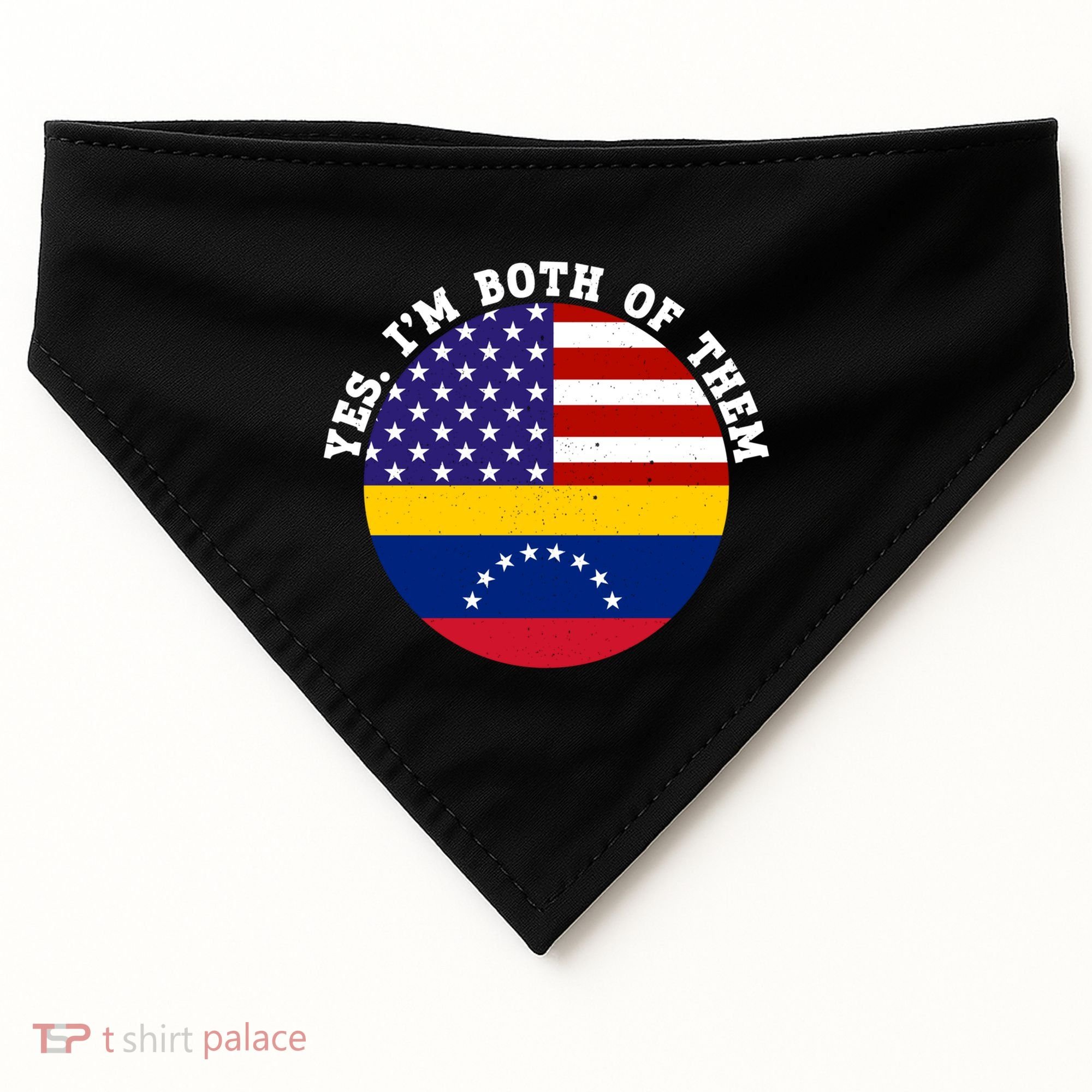 Half American Half Venezuela Usa Flag Cool Gift USA-Made Doggie Bandana