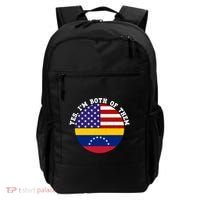 Half American Half Venezuela Usa Flag Cool Gift Backpack thumb 0