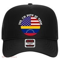 Half American Half Venezuela Usa Flag Cool Gift Hat thumb 0