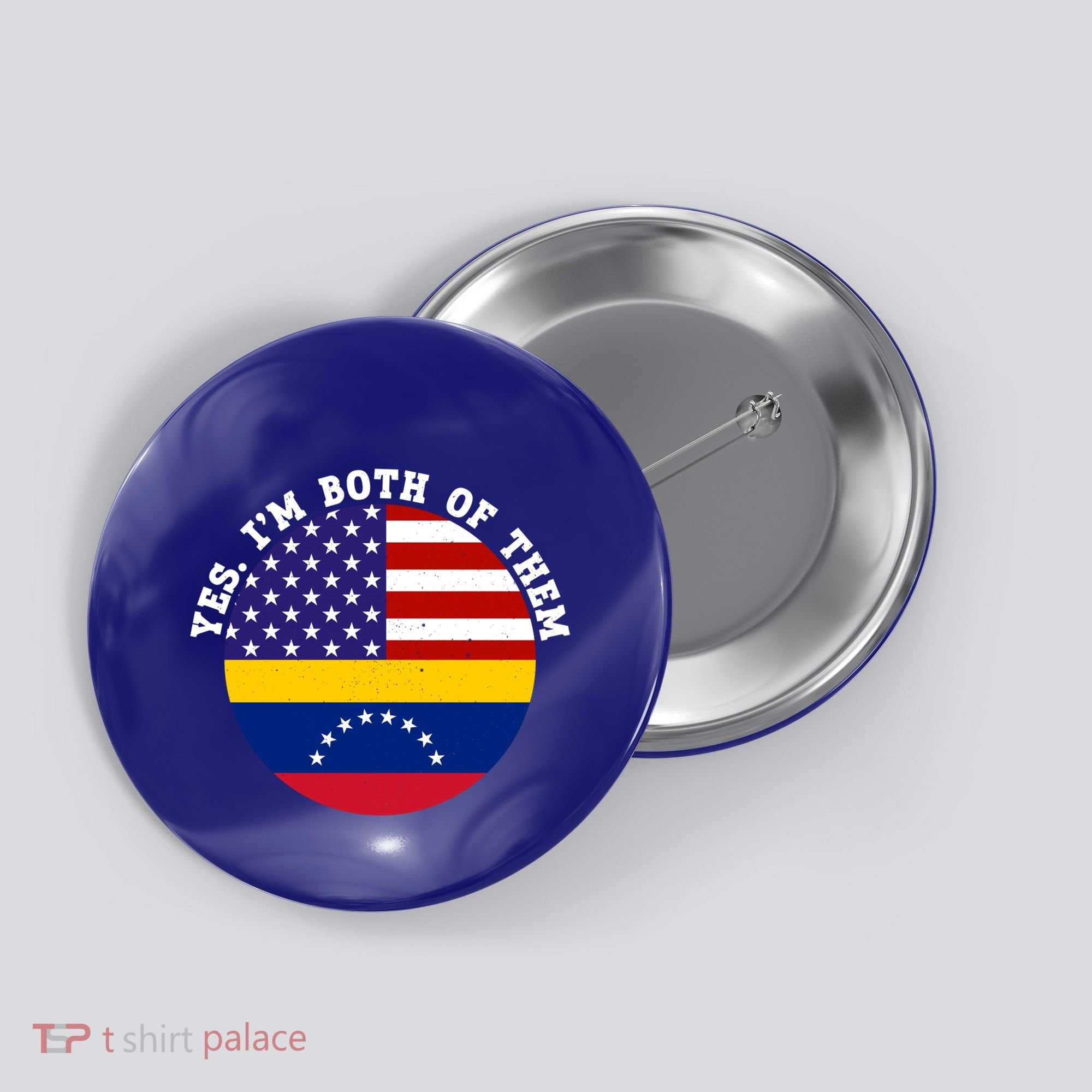 Half American Half Venezuela Usa Flag Cool Gift Button