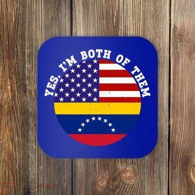 Half American Half Venezuela Usa Flag Cool Gift Coaster