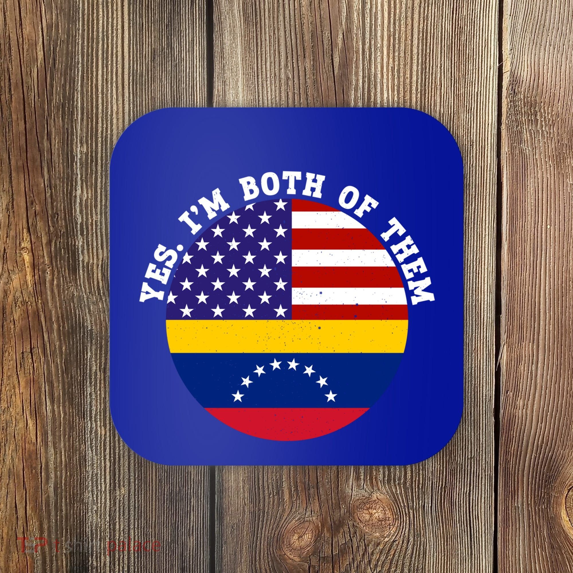 Half American Half Venezuela Usa Flag Cool Gift Coaster