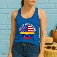 Half American Half Venezuela Usa Flag Cool Gift Women's Tank Top thumb 2