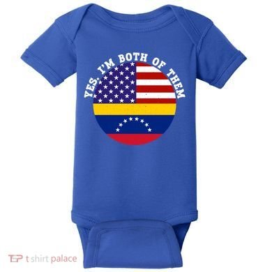 Half American Half Venezuela Usa Flag Cool Gift Baby Bodysuit